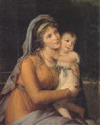 VIGEE-LEBRUN, Elisabeth Countess A S Stroganova and Her Son (san 05) oil